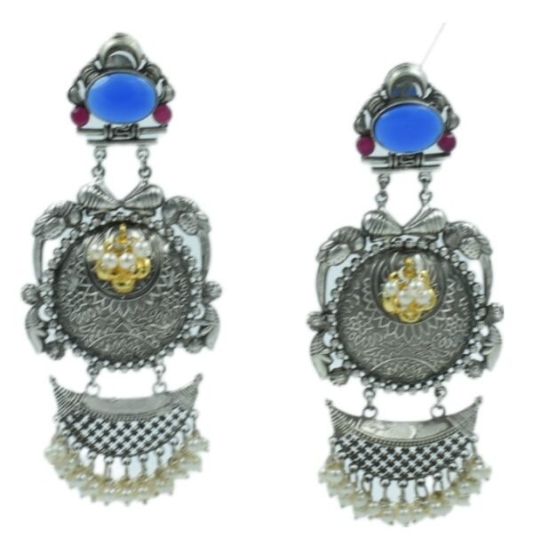 Exquisite Long Oxidized Earrings for Women – Intricate Ethnic Jewelry for Casual and Festive Wear