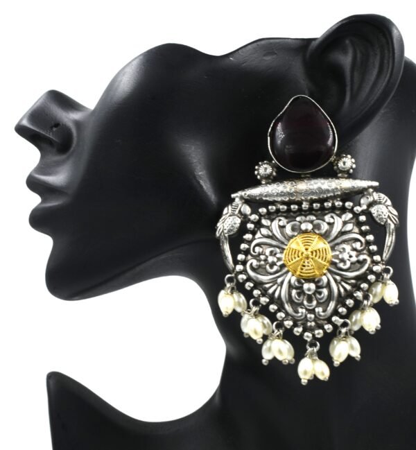 Exquisite Long Oxidized Earrings for Women – Intricate Ethnic Jewelry for Casual and Festive Wear - Image 4