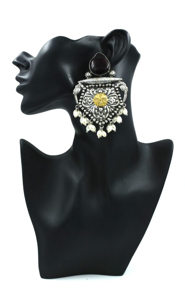 Exquisite Long Oxidized Earrings for Women – Intricate Ethnic Jewelry for Casual and Festive Wear - Image 5