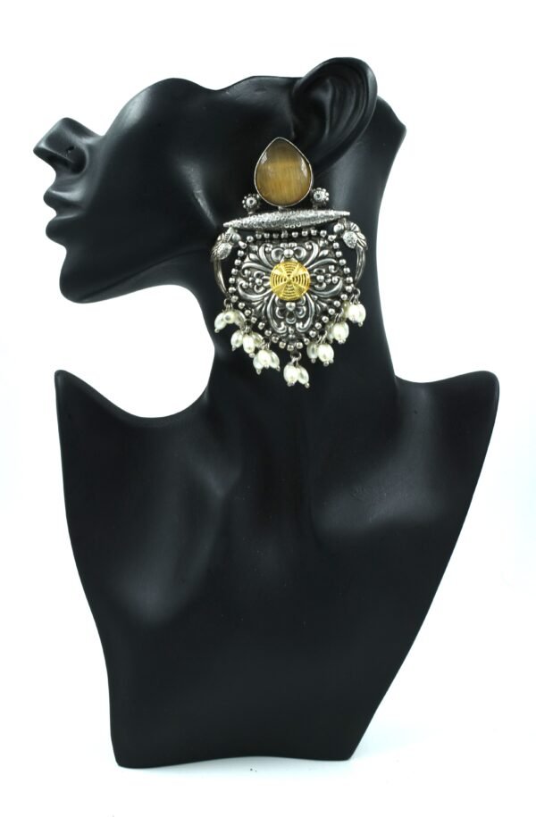 Exquisite Long Oxidized Earrings for Women – Intricate Ethnic Jewelry for Casual and Festive Wear - Image 9