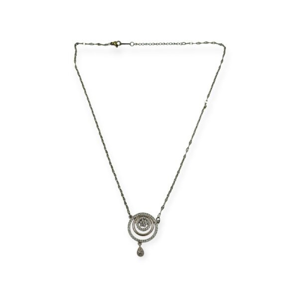 Elegant Rose Gold Necklace with Crystal Embellishment - Image 2