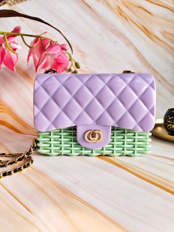 Stylish Silicone Basket Handbag with Sling Chain – Durable and Lightweight Tote for Women and Teens - Image 2
