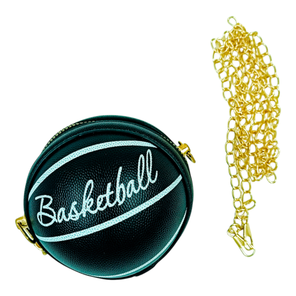 Trendy Basketball-Shaped Mini Handbag with Gold Chain Strap – Fun Sports-Themed Crossbody Bag for Women and Teens