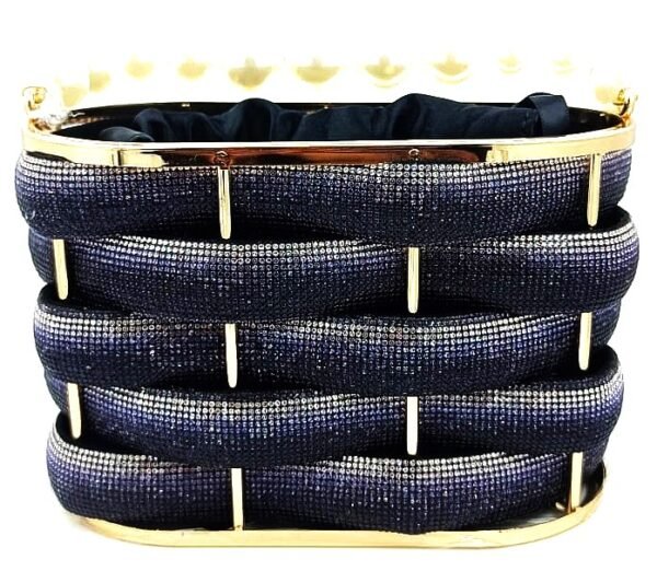 Rhinestone-Embellished Box Bag with Potli Inside – Elegant Evening Handbag for Women