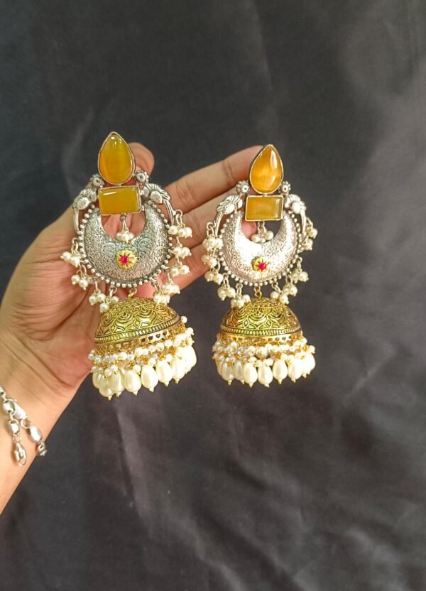 Exquisite Long Oxidized Earrings for Women – Intricate Ethnic Jewelry for Casual and Festive Wear - Image 7