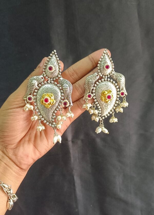 Exquisite Long Oxidized Earrings for Women – Intricate Ethnic Jewelry for Casual and Festive Wear - Image 7