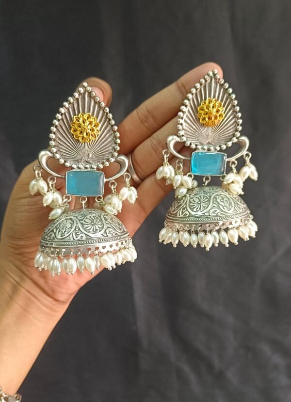 Exquisite Long Oxidized Earrings for Women – Intricate Ethnic Jewelry for Casual and Festive Wear - Image 7