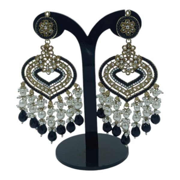 Elegance Redefined: Elephant Chandbali Earrings with Pearl and Bead Detailing - Image 3