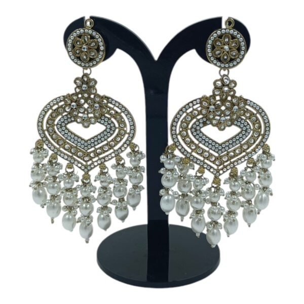 Elegance Redefined: Elephant Chandbali Earrings with Pearl and Bead Detailing - Image 11