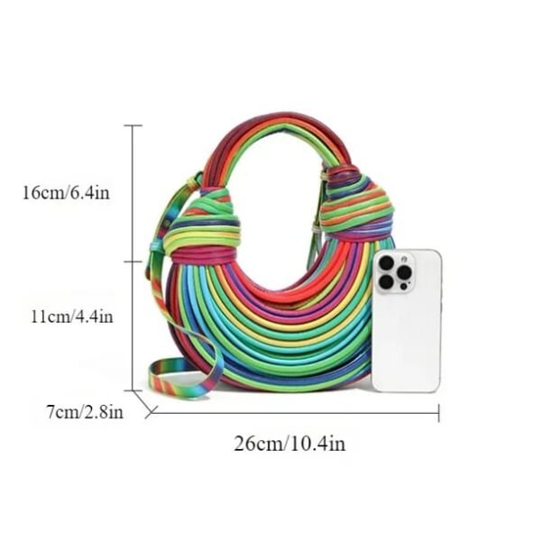 Multicolor Leatherette Wire Tote Handbag – Vibrant and Stylish Everyday Bag - Image 2