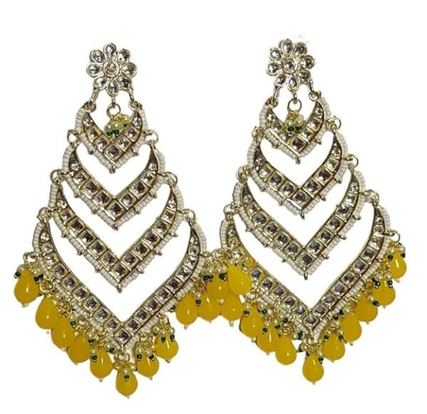Elevate Your Style with Layered Kundan Chandbali Earrings - Image 11
