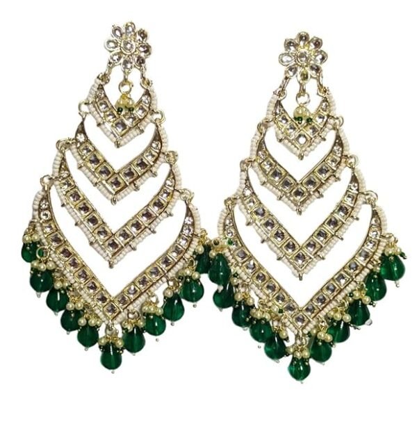 Elevate Your Style with Layered Kundan Chandbali Earrings - Image 4
