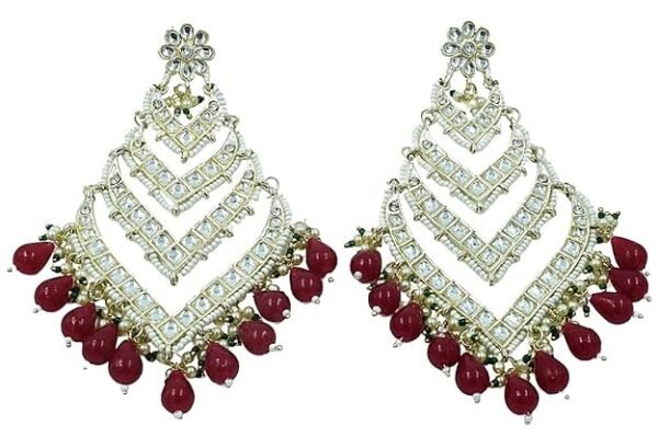 Elevate Your Style with Layered Kundan Chandbali Earrings - Image 7