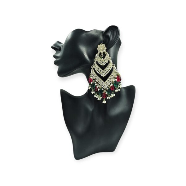 Elevate Your Style with Layered Kundan Chandbali Earrings - Image 2