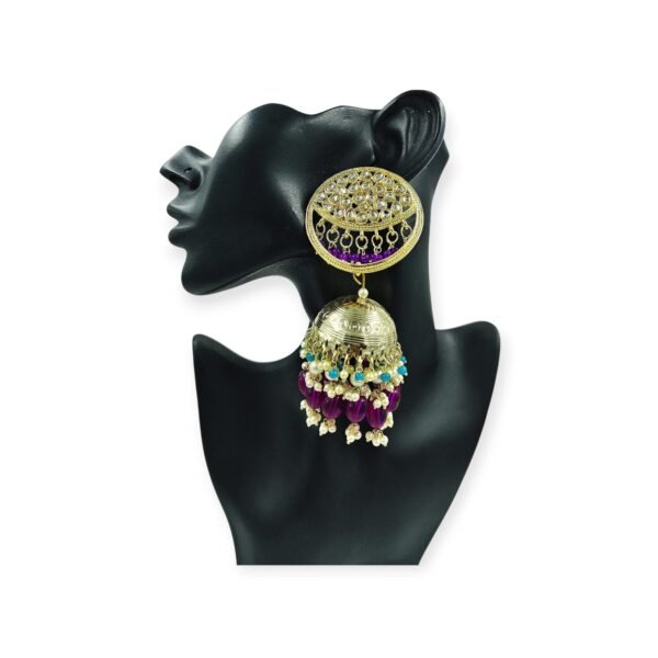 Elegant Golden Color Kundan Pearl Jhumki: A Timeless Accessory