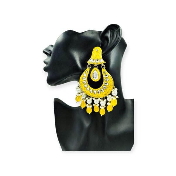 Elegant Colorful Meenakari Kundan Earrings: A Touch of Glamour - Image 3