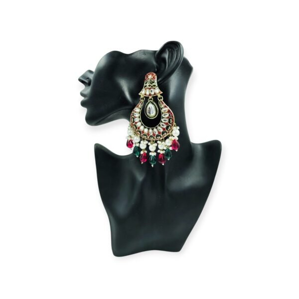 Elegant Colorful Meenakari Kundan Earrings: A Touch of Glamour - Image 2