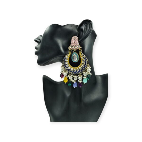 Elegant Colorful Meenakari Kundan Earrings: A Touch of Glamour - Image 7