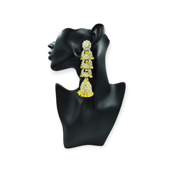 Explore Elegance with Long Kundan Layered Jhumki - Image 5