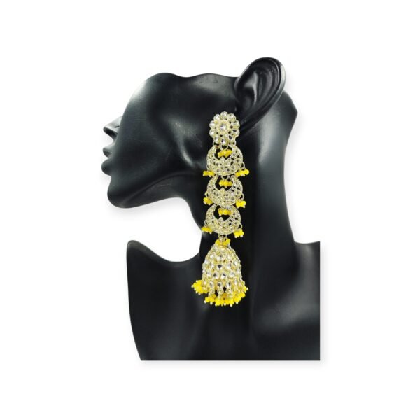 Explore Elegance with Long Kundan Layered Jhumki - Image 4