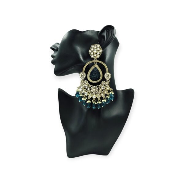 Elevate Your Style with Long Kundan Crystal Chandbali - Image 10