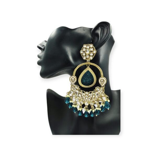 Elevate Your Style with Long Kundan Crystal Chandbali - Image 9