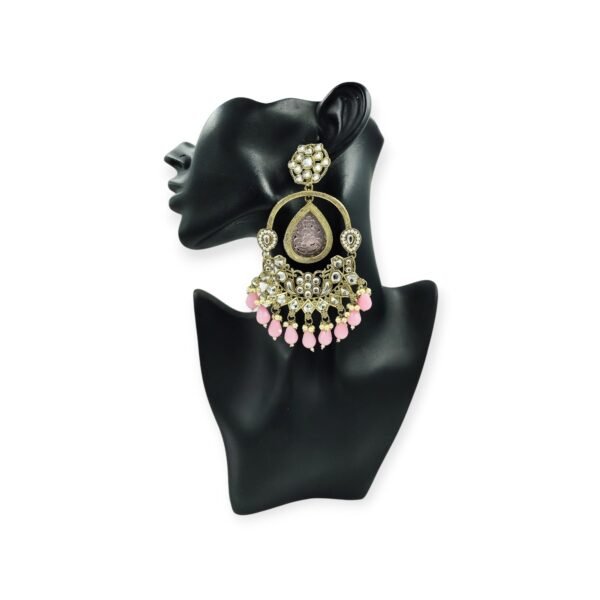 Elevate Your Style with Long Kundan Crystal Chandbali - Image 6