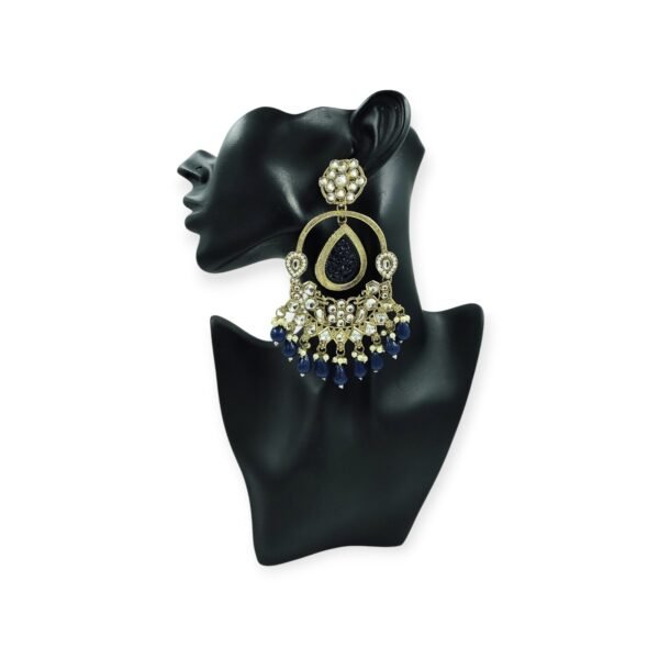 Elevate Your Style with Long Kundan Crystal Chandbali - Image 2