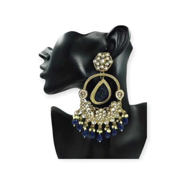 Elevate Your Style with Long Kundan Crystal Chandbali