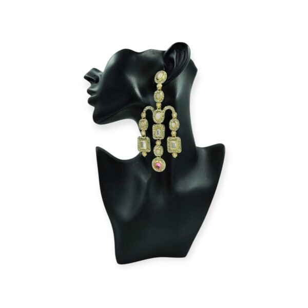 Stunning Layered Chandelier Earrings with Bright Crystal Accents - Image 2