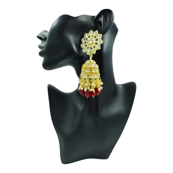 Discover the Elegance of Beautiful Exquisite Long Kundan Jhumki - Image 5