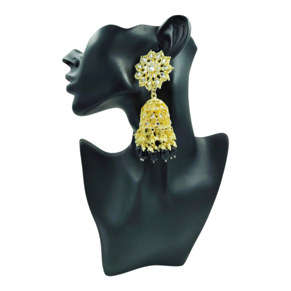 Discover the Elegance of Beautiful Exquisite Long Kundan Jhumki - Image 3