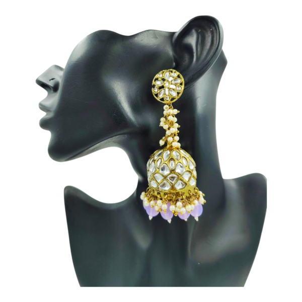 Discover the Elegance of Exquisite Long Kundan Jhumki - Image 3