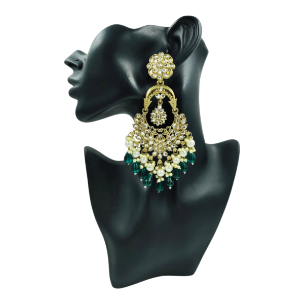 Elevate Your Style with Long Kundan Crystal Chandbali - Image 4