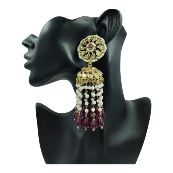 Elegant Layered Jhumki: Embellished with Pearls and Beads