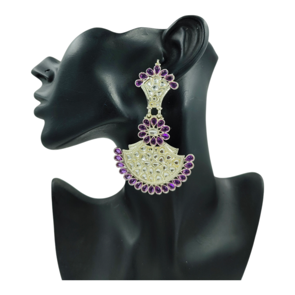 Stunning Mirror Kundan and Crystal Earrings: A Timeless Accessory