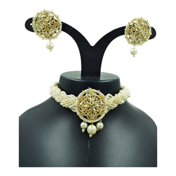 Elevate Your Style with the Pearl Kundan Chocker Set - Image 2