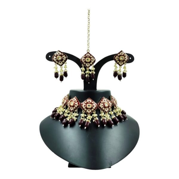 Exquisite Meenakari Kundan Choker Set with Matching Accessories