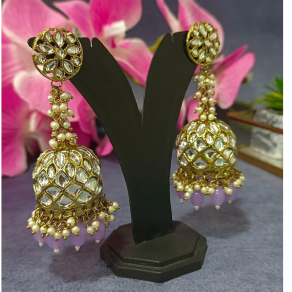 Discover the Elegance of Exquisite Long Kundan Jhumki - Image 4