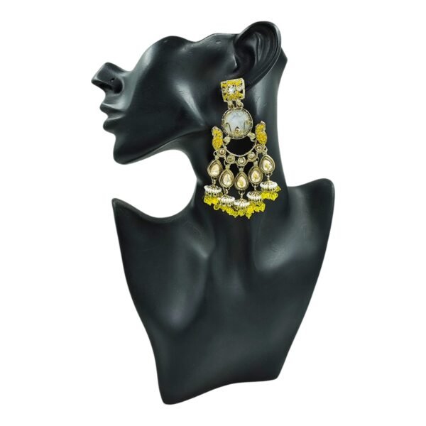 Elegance Redefined: Kundan Crystal Chandbali with Jhumki Embellishments - Image 12