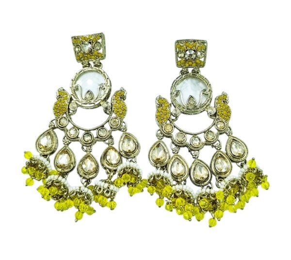 Elegance Redefined: Kundan Crystal Chandbali with Jhumki Embellishments - Image 13