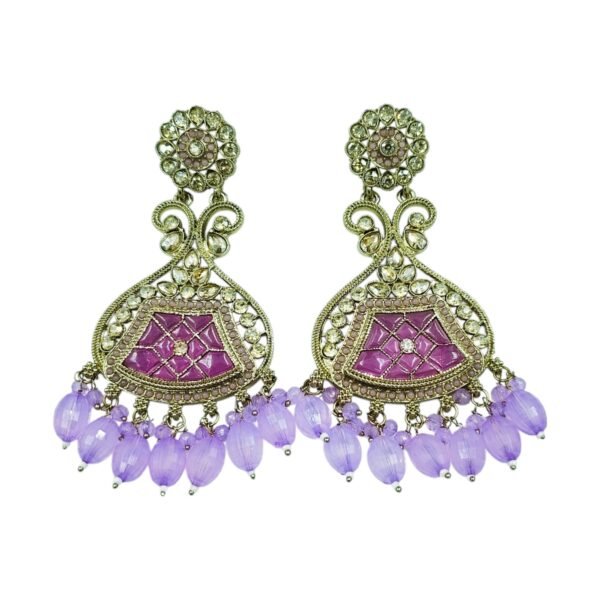 Elegance Redefined: The Long Kundan Crystal Chandbali - Image 3