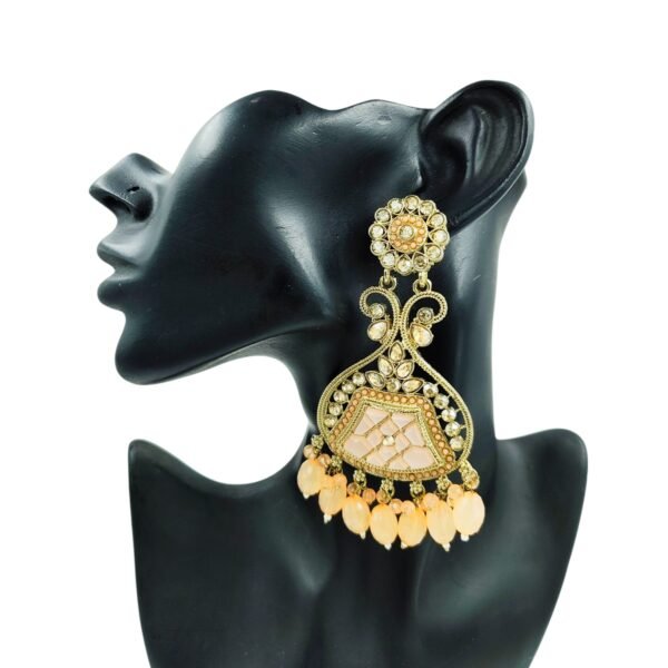 Elegance Redefined: The Long Kundan Crystal Chandbali - Image 6