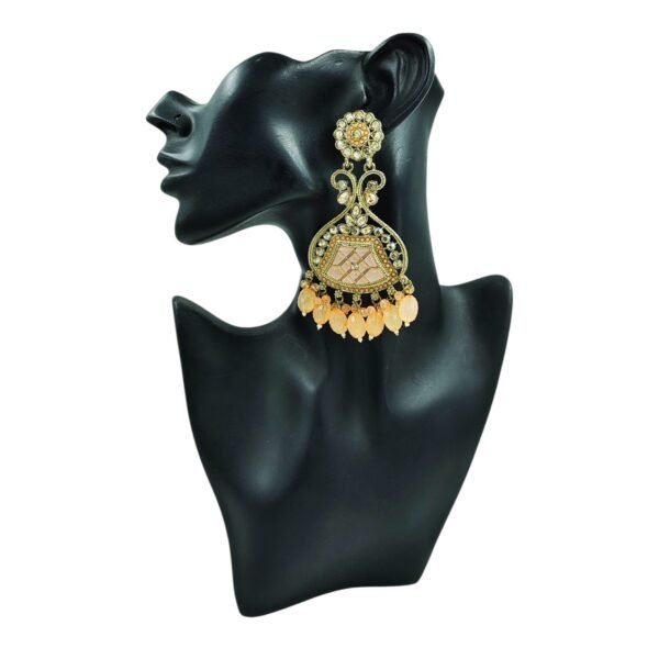 Elegance Redefined: The Long Kundan Crystal Chandbali - Image 7