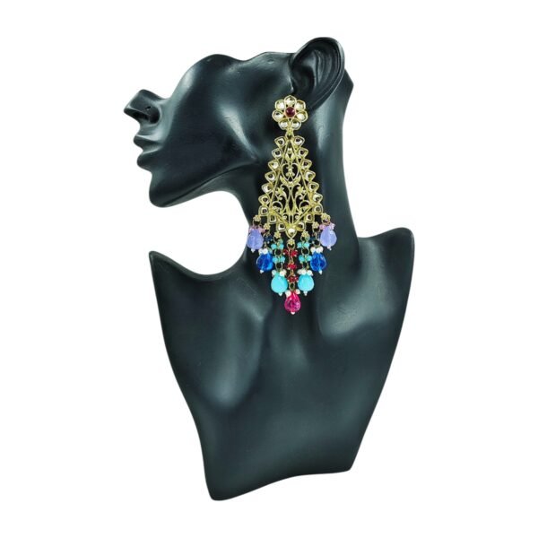 Elegance Redefined: The Long Kundan Crystal Chandbali - Image 7
