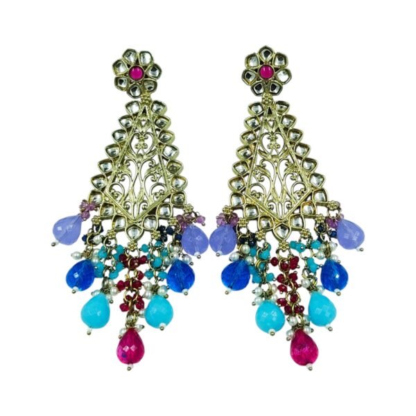 Elegance Redefined: The Long Kundan Crystal Chandbali - Image 8