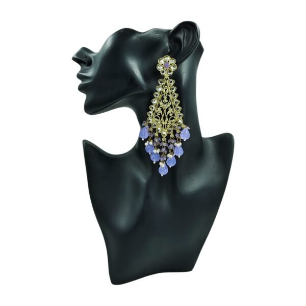 Elegance Redefined: The Long Kundan Crystal Chandbali - Image 2
