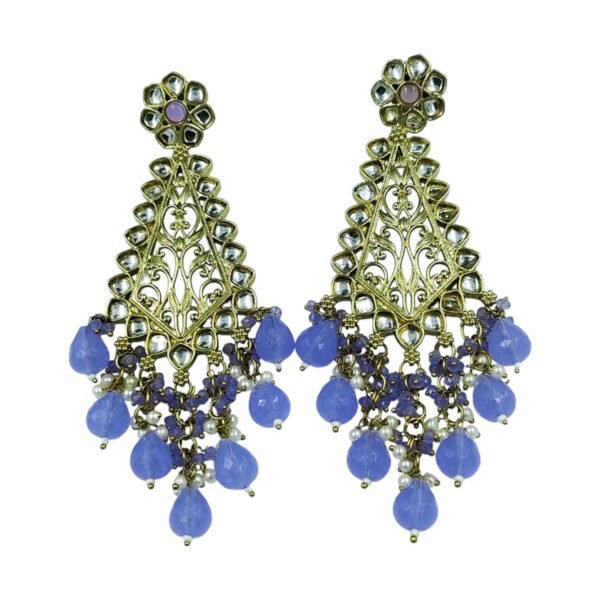 Elegance Redefined: The Long Kundan Crystal Chandbali - Image 3