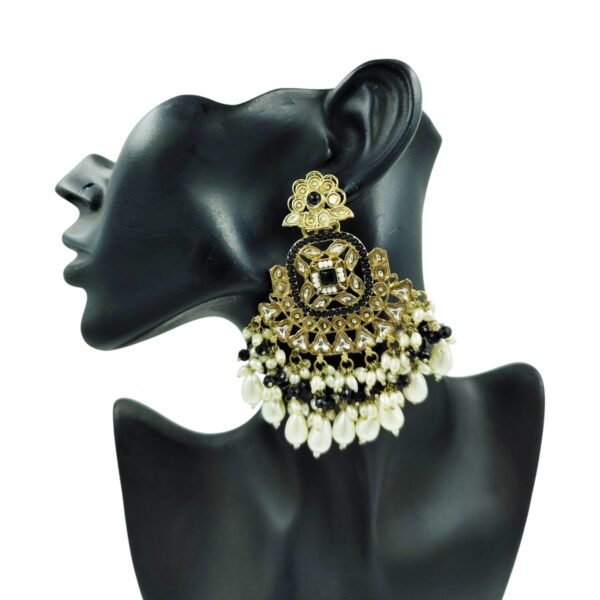 Elegance Redefined: Elephant Chandbali Earrings with Pearl and Bead Detailing