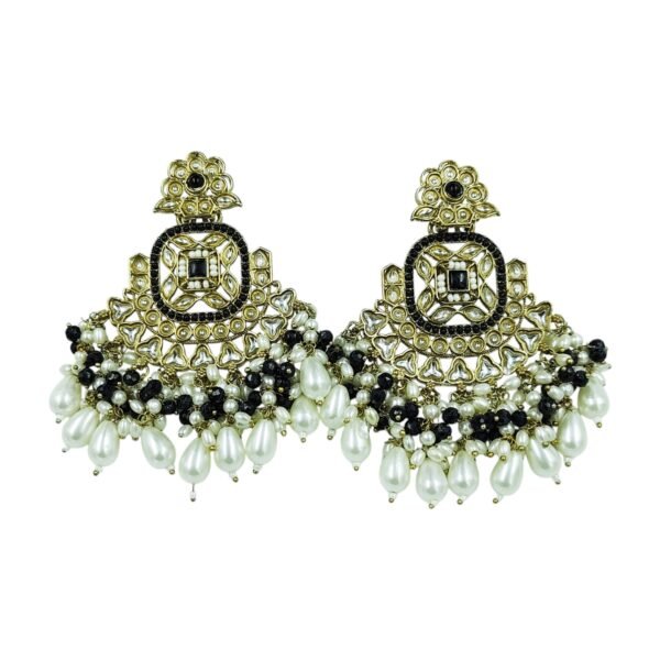 Elegance Redefined: Elephant Chandbali Earrings with Pearl and Bead Detailing - Image 3
